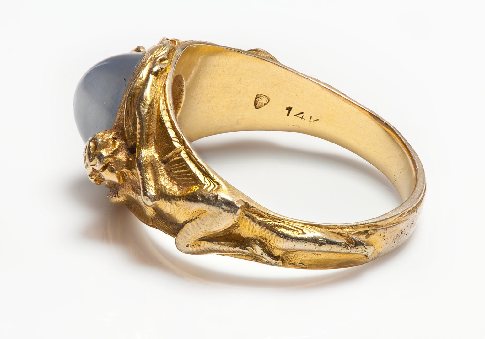 Antique Art Nouveau Star Sapphire Gold Men's Ring