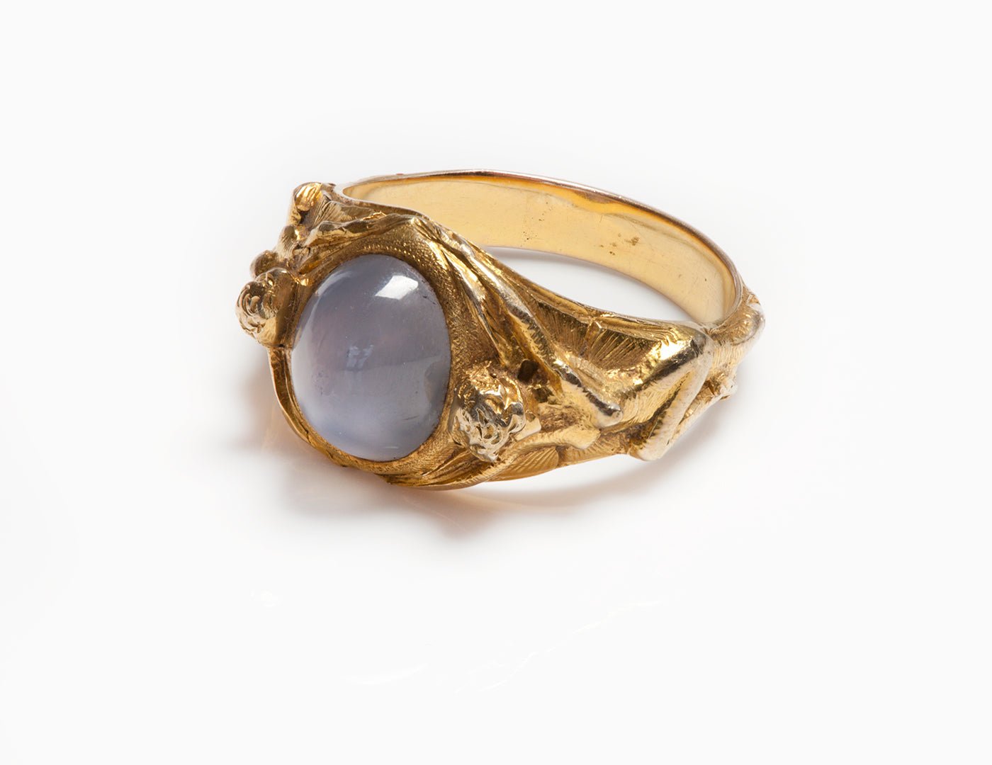 Antique Art Nouveau Star Sapphire Gold Men's Ring