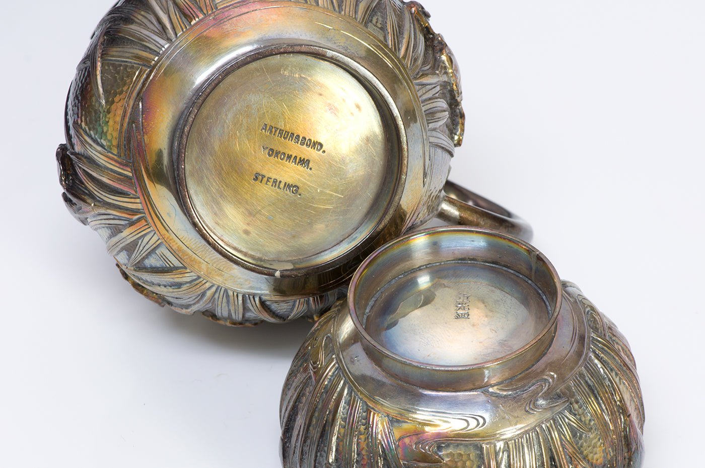 Antique Arthur & Bond Yokohama Japanese Sterling Server Set