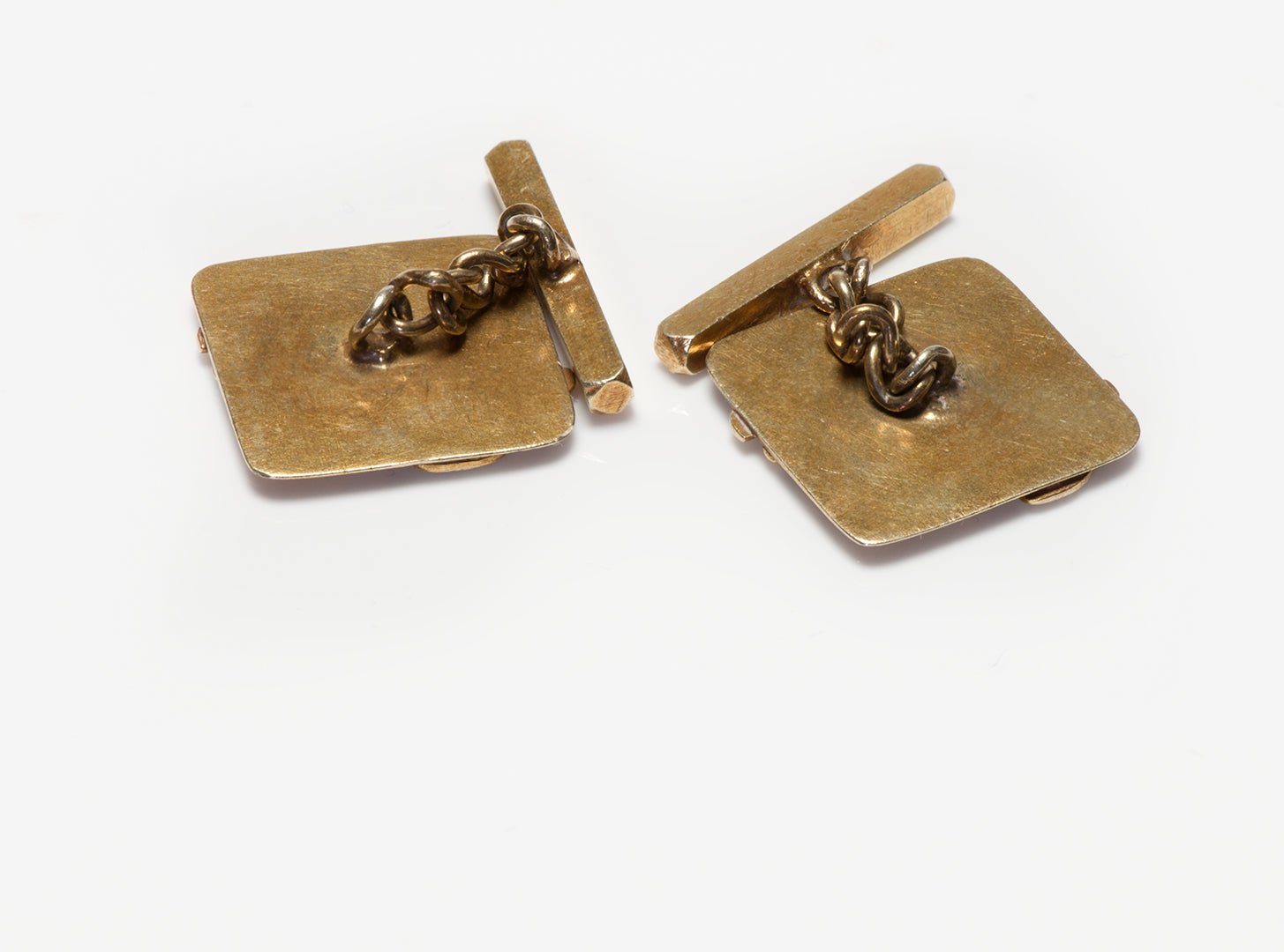 Antique Arts & Crafts Yellow Gold Fish Cufflinks