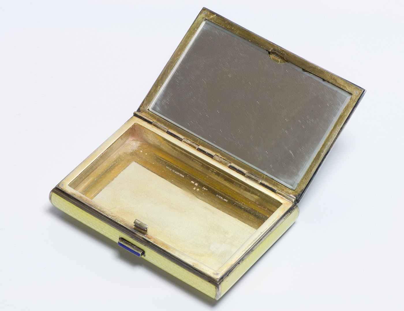 Antique Austrian Guilloche Enamel 935 Gilt Silver Romantic Scene Box