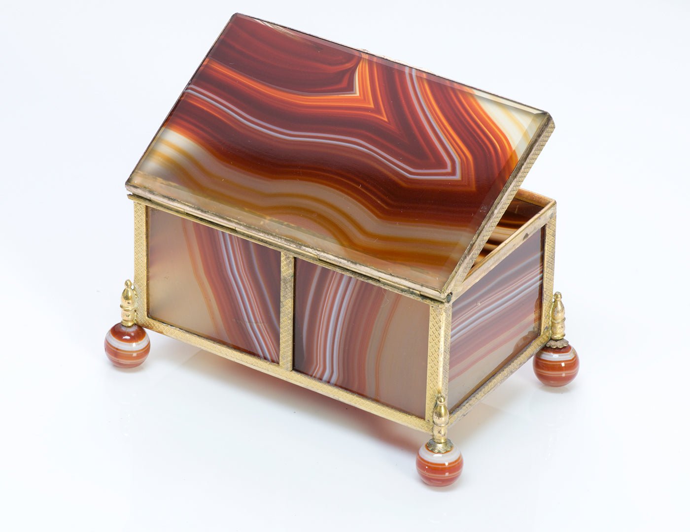 Antique Banded Agate Box