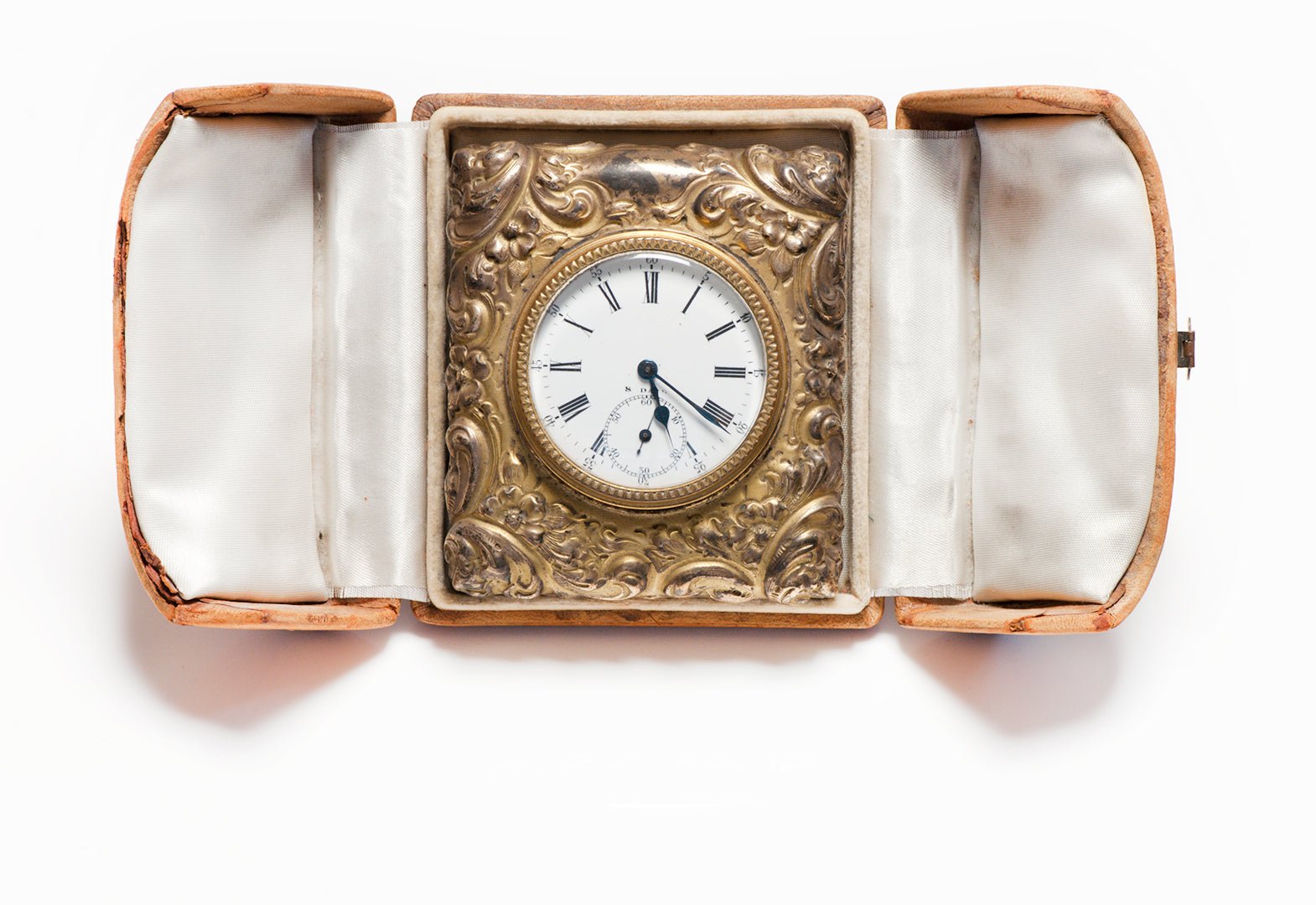 Antique Black Starr & Frost Sterling 8 Days Clock