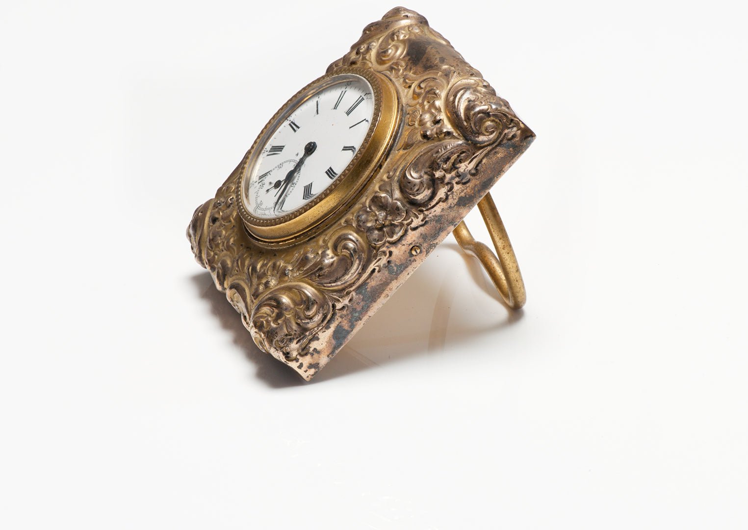 Antique Black Starr & Frost Sterling 8 Days Clock