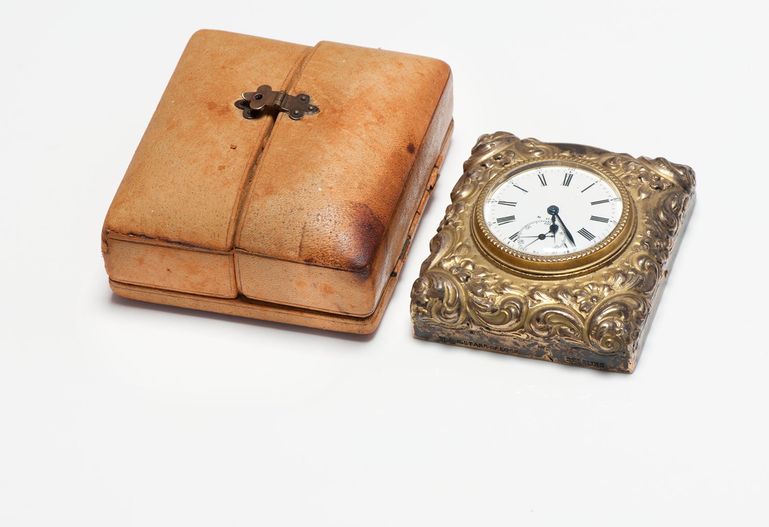 Antique Black Starr & Frost Sterling 8 Days Clock