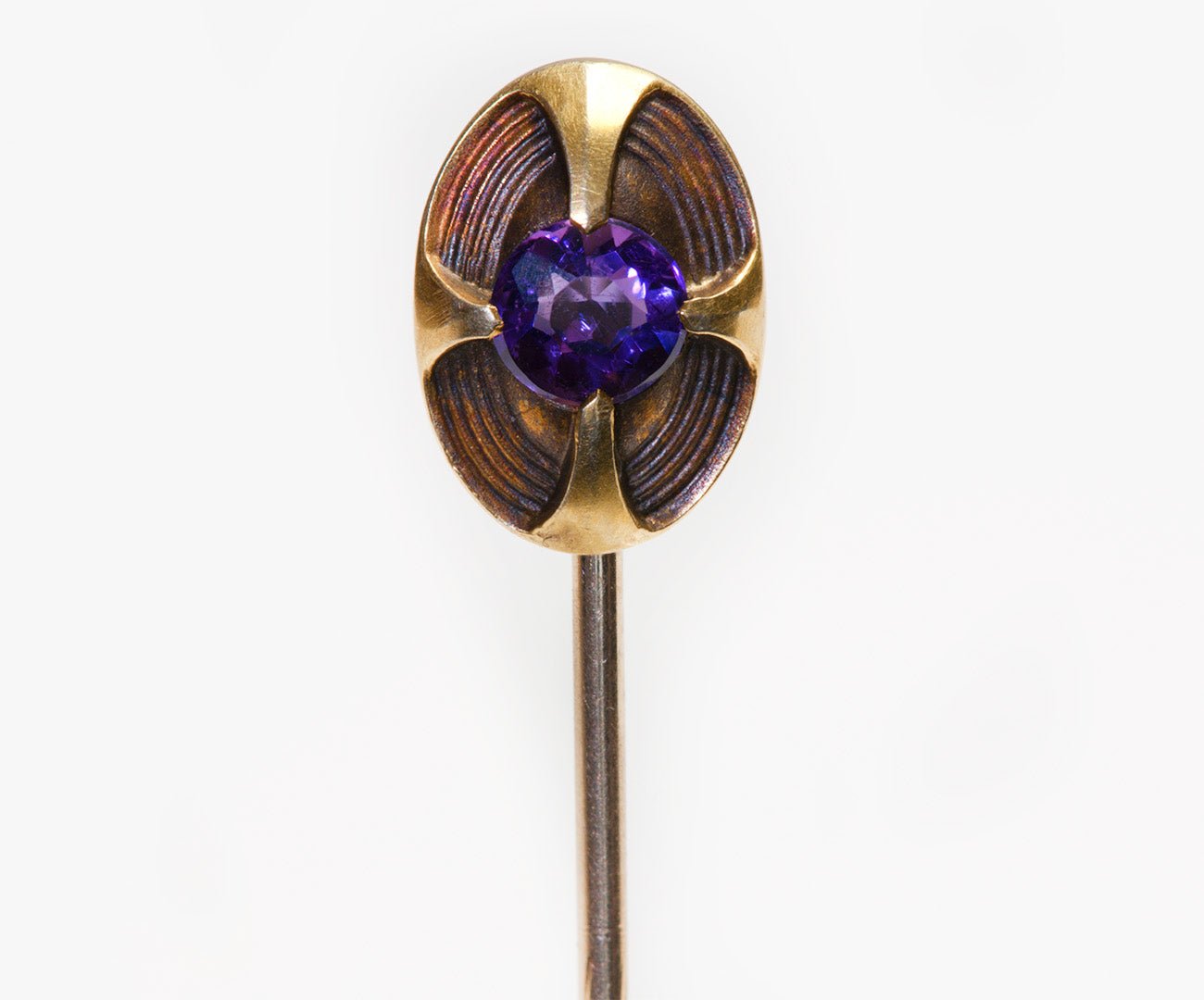 Antique Hans Brassler & Co. Gold Sapphire Stick Pin