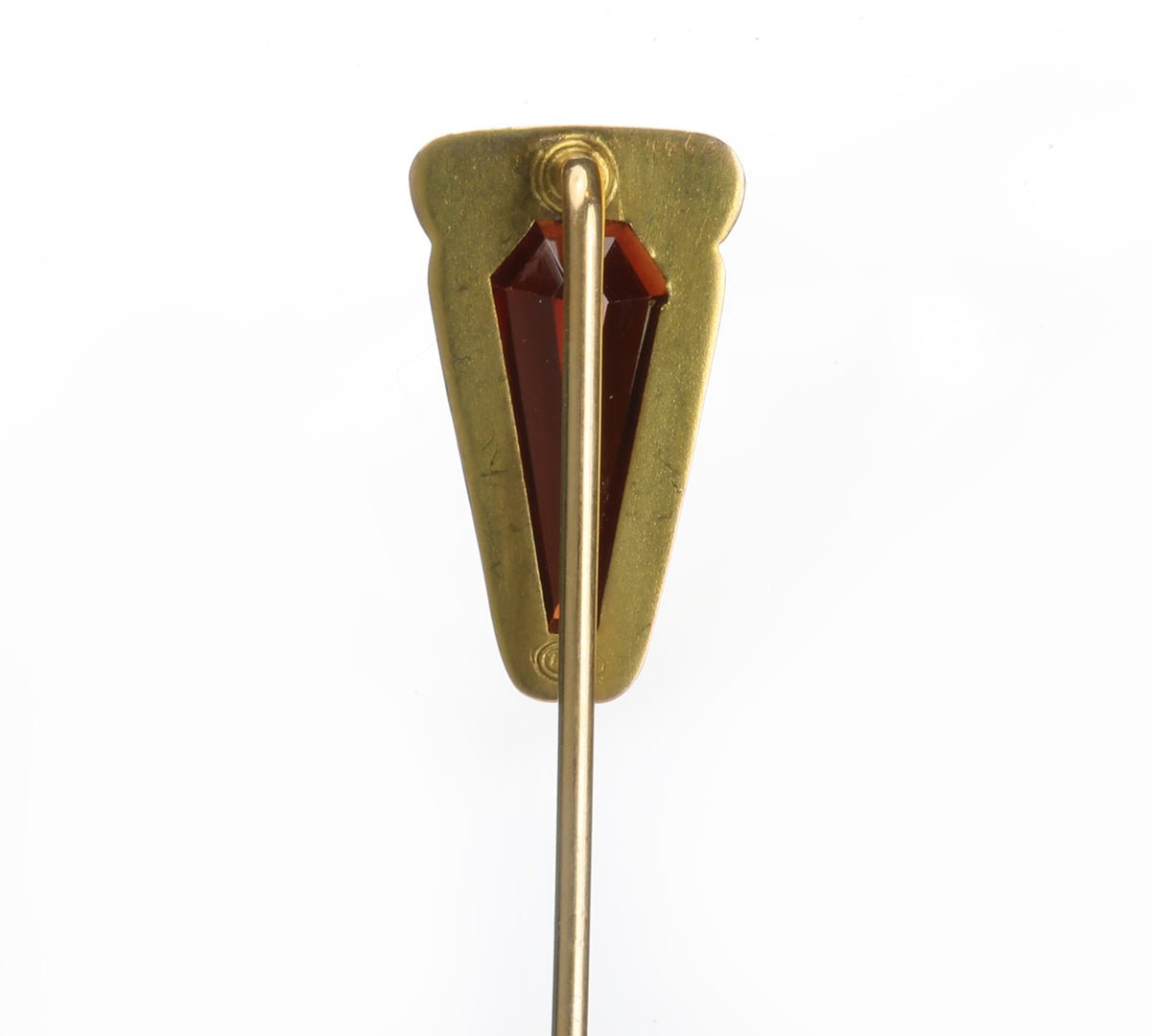 Antique Hans Brassler & Co. Transitional Gold Garnet Stick Pin
