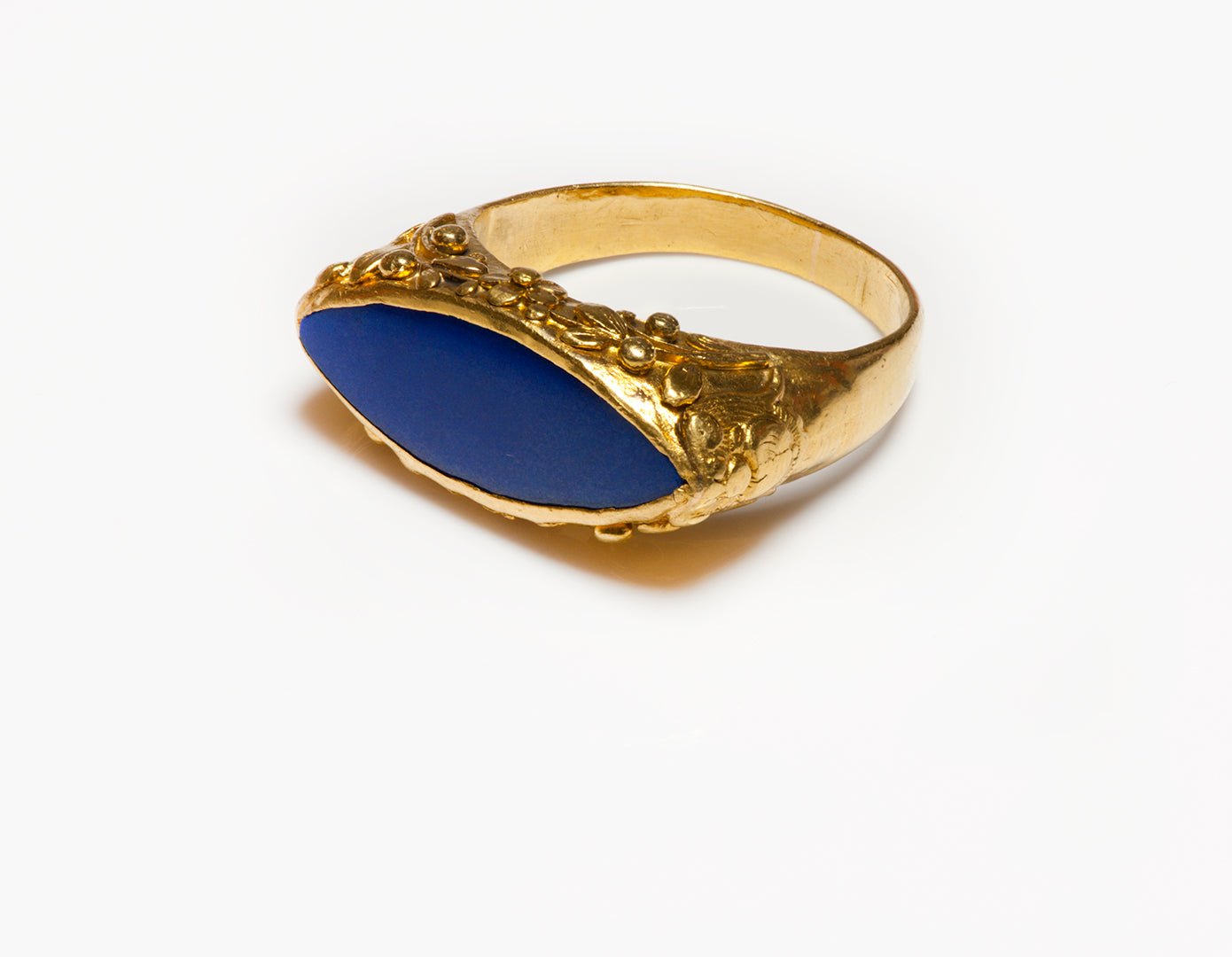Antique Chinese 22K Gold Lapis Men's Ring