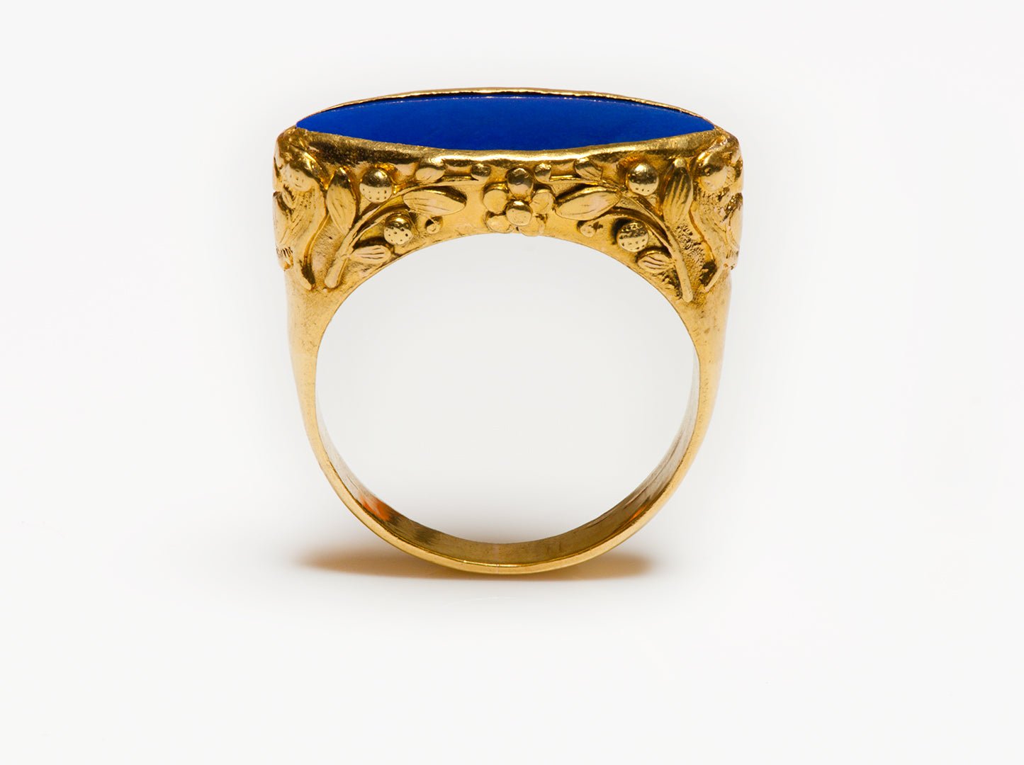 Antique Chinese 22K Gold Lapis Men's Ring