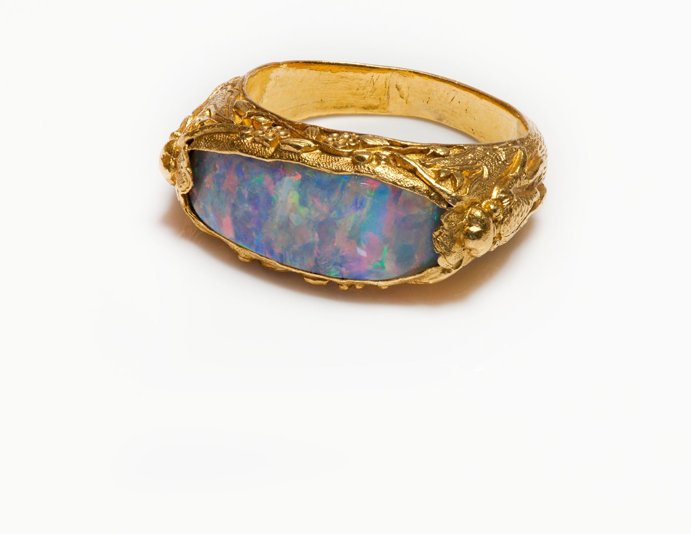 Antique Chinese 24K Gold Opal Men's Ring