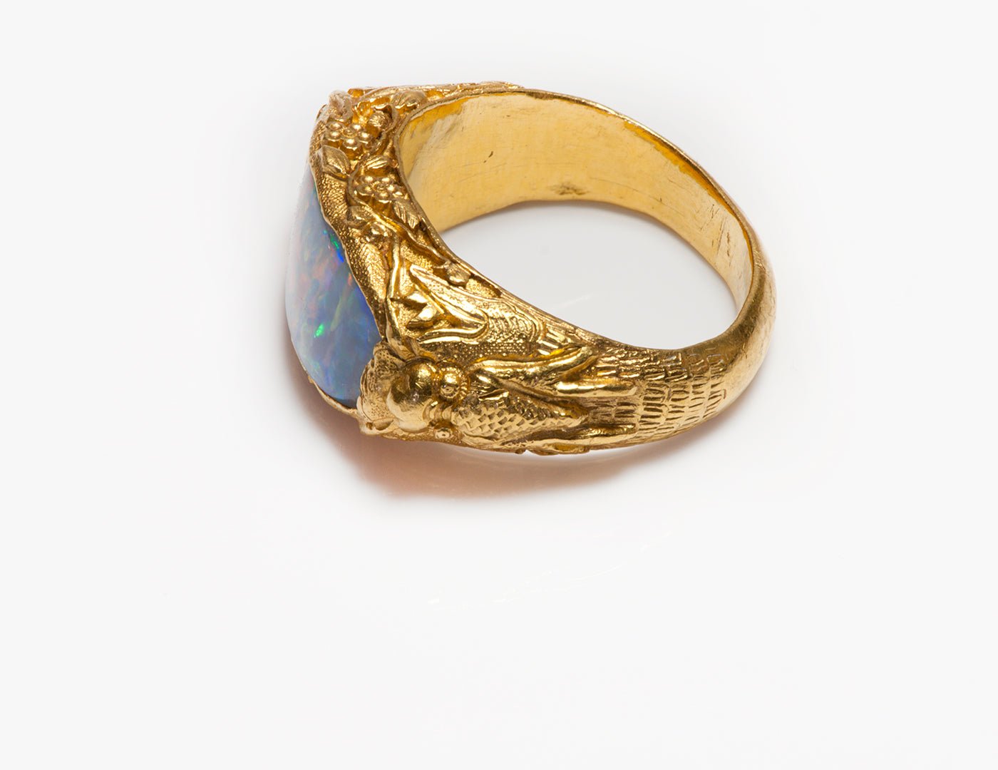 Antique Chinese 24K Gold Opal Men's Ring