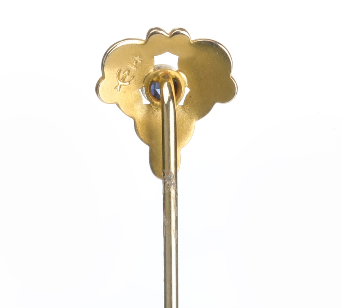 Antique Cutler & Co Sapphire Gold Stick Pin