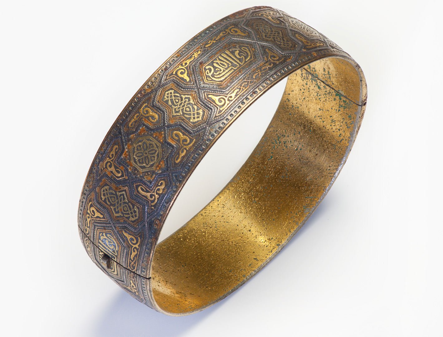 Antique Damascene Bangle Bracelet
