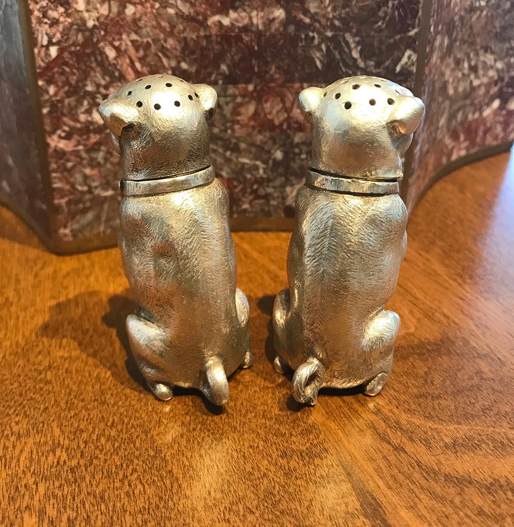 Antique Dominick & Haff Pair of Pugs Sterling Silver Salt & Pepper Shakers