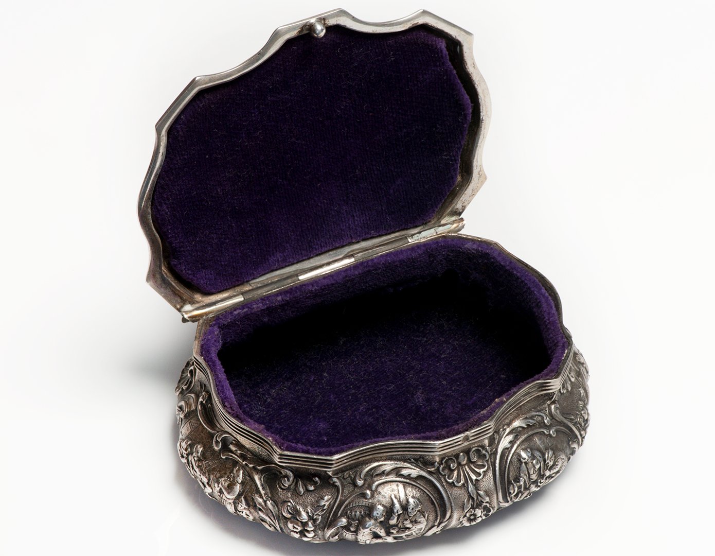 Antique Dutch High Relief Silver Jewelry Box