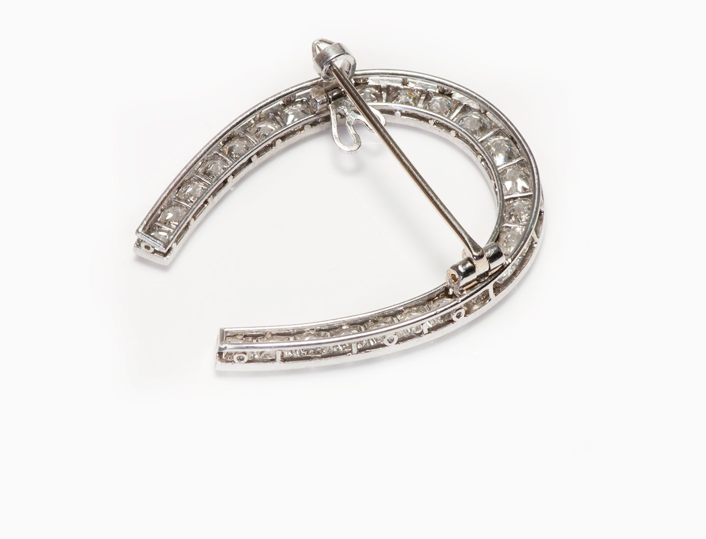 Antique Edwardian Diamond Platinum Horseshoe Brooch