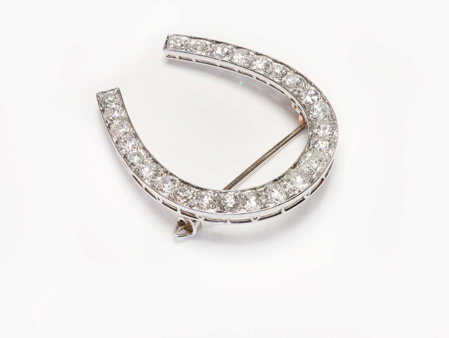 Antique Edwardian Diamond Platinum Horseshoe Brooch