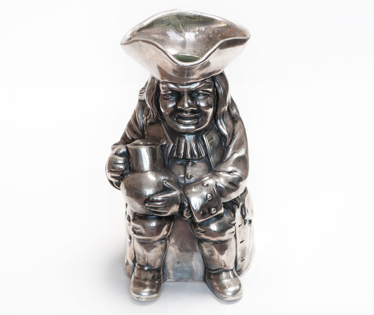 Antique Edwardian Shreve & Co. Toby Jug Silver Overlay