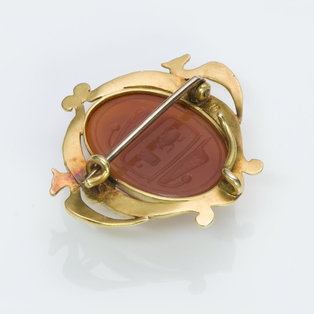 Antique Egyptian Revival Gold Brooch Pendant