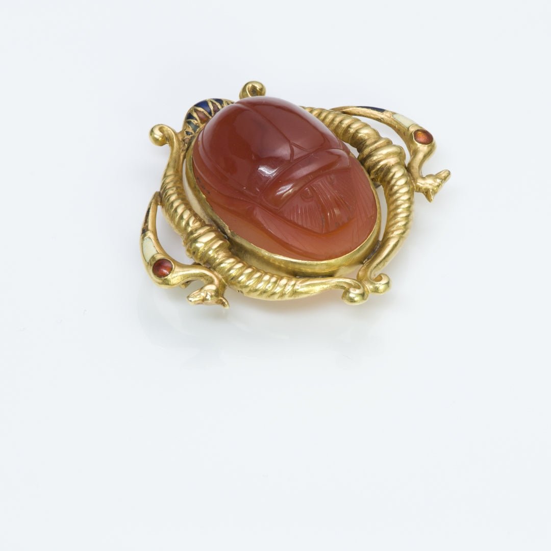 Antique Egyptian Revival Gold Brooch Pendant