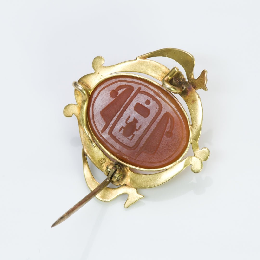 Antique Egyptian Revival Gold Brooch Pendant