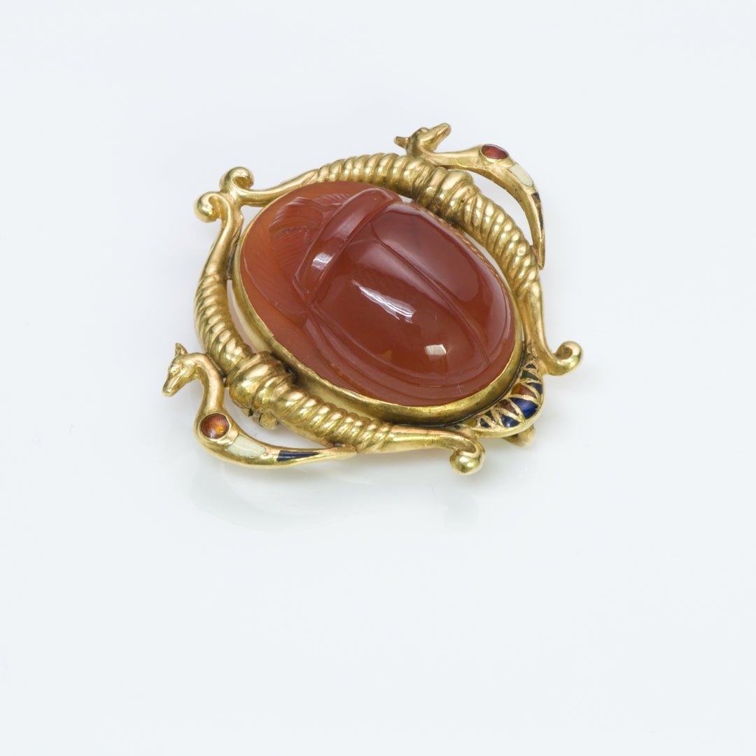 Antique Egyptian Revival Gold Brooch Pendant