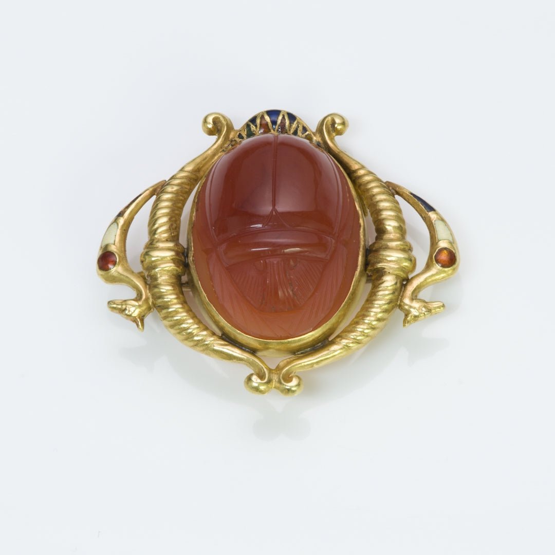 Antique Egyptian Revival Gold Brooch Pendant