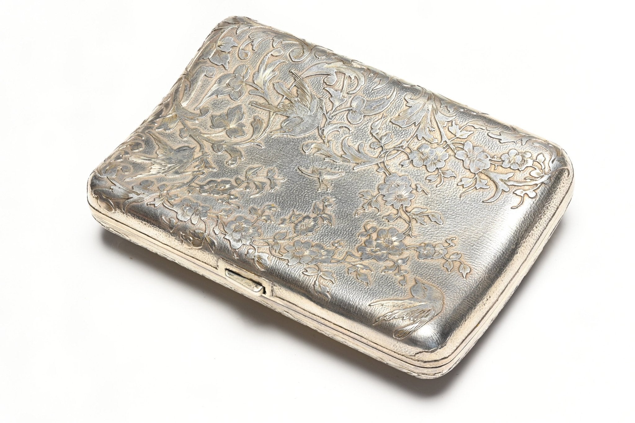 Antique Embossed Silver Enamel Portrait Case