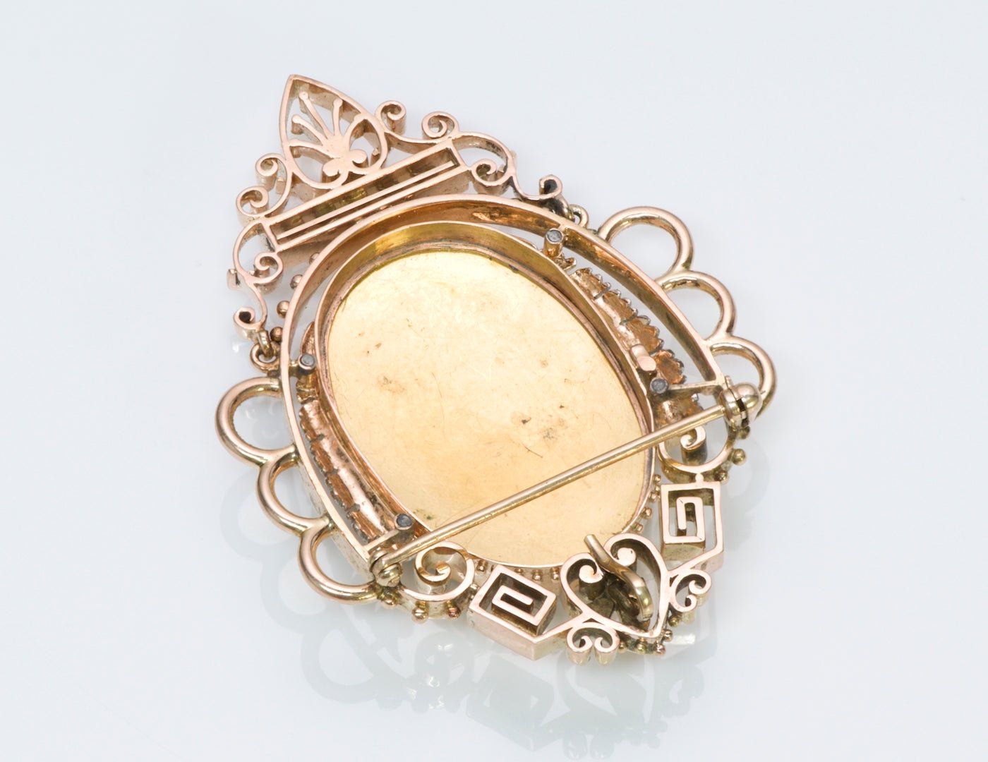 Antique Enamel Brooch Pendant