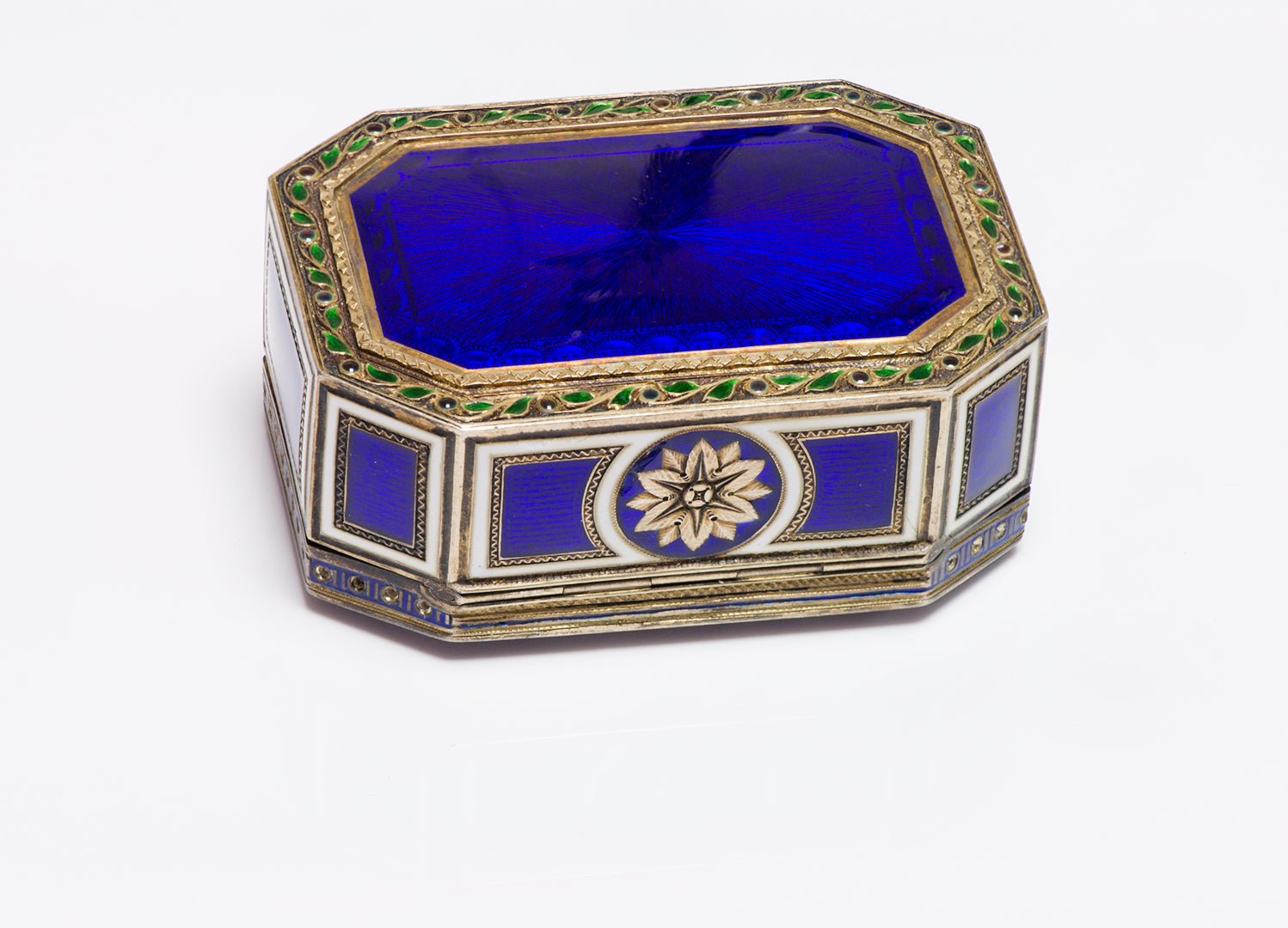 Antique Erotica Nude Enamel Silver Box