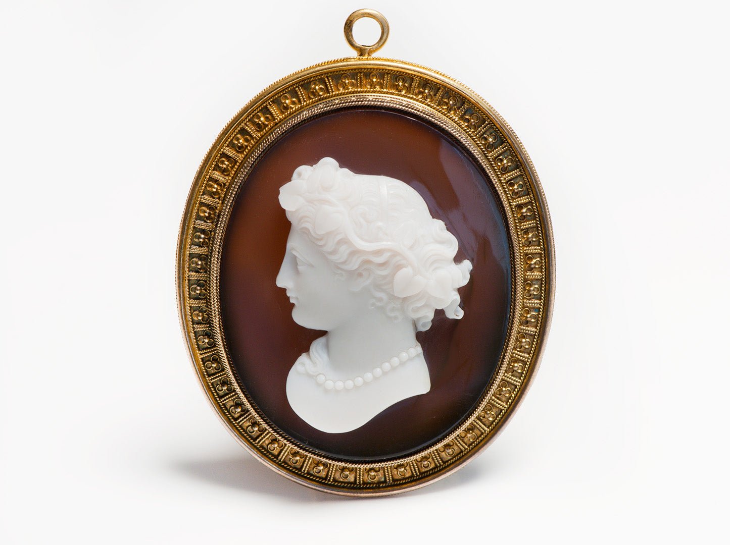Antique Filippo Tignani Gold Cameo Pendant