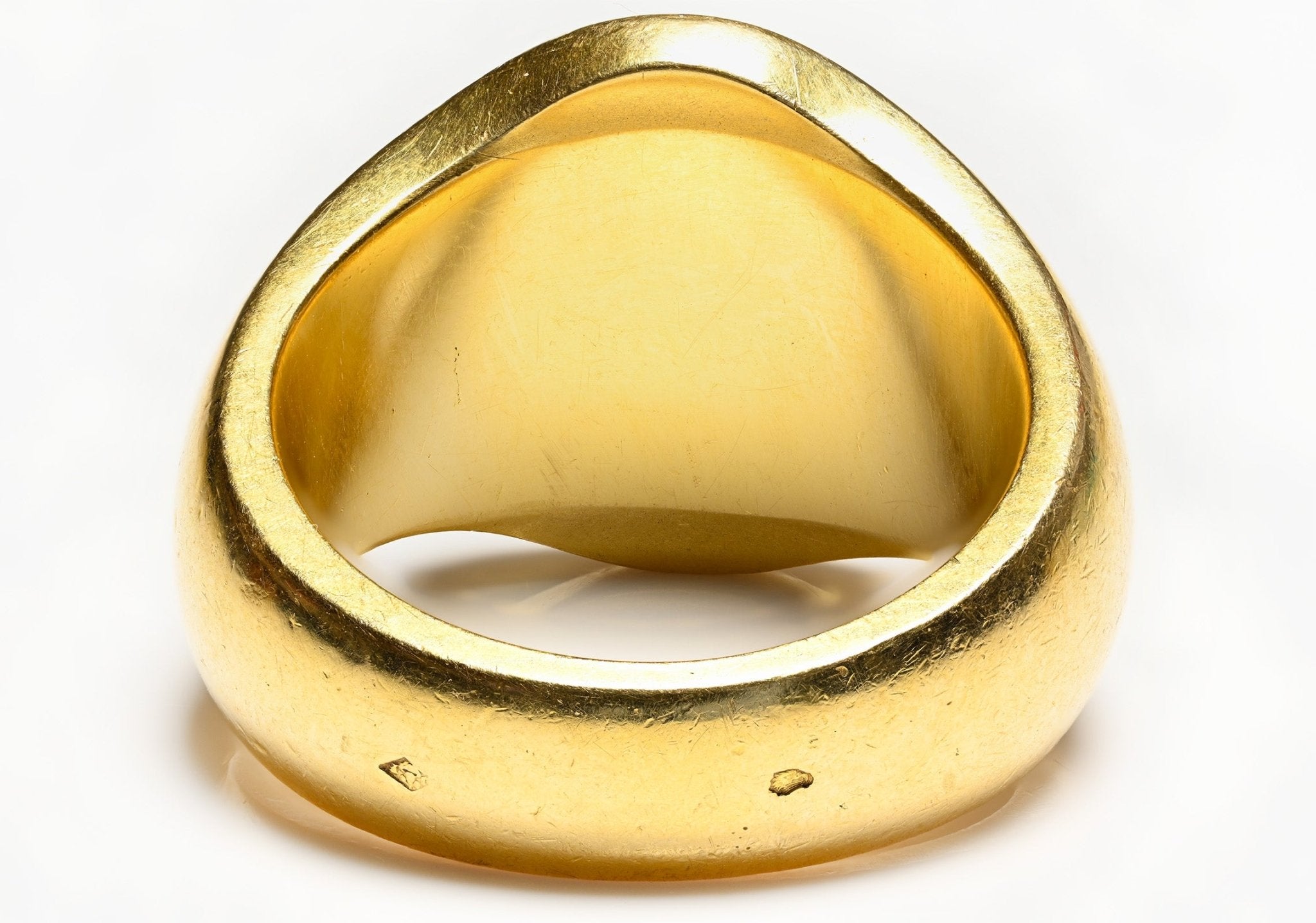 Antique French 18K Gold Crest Men's Ring