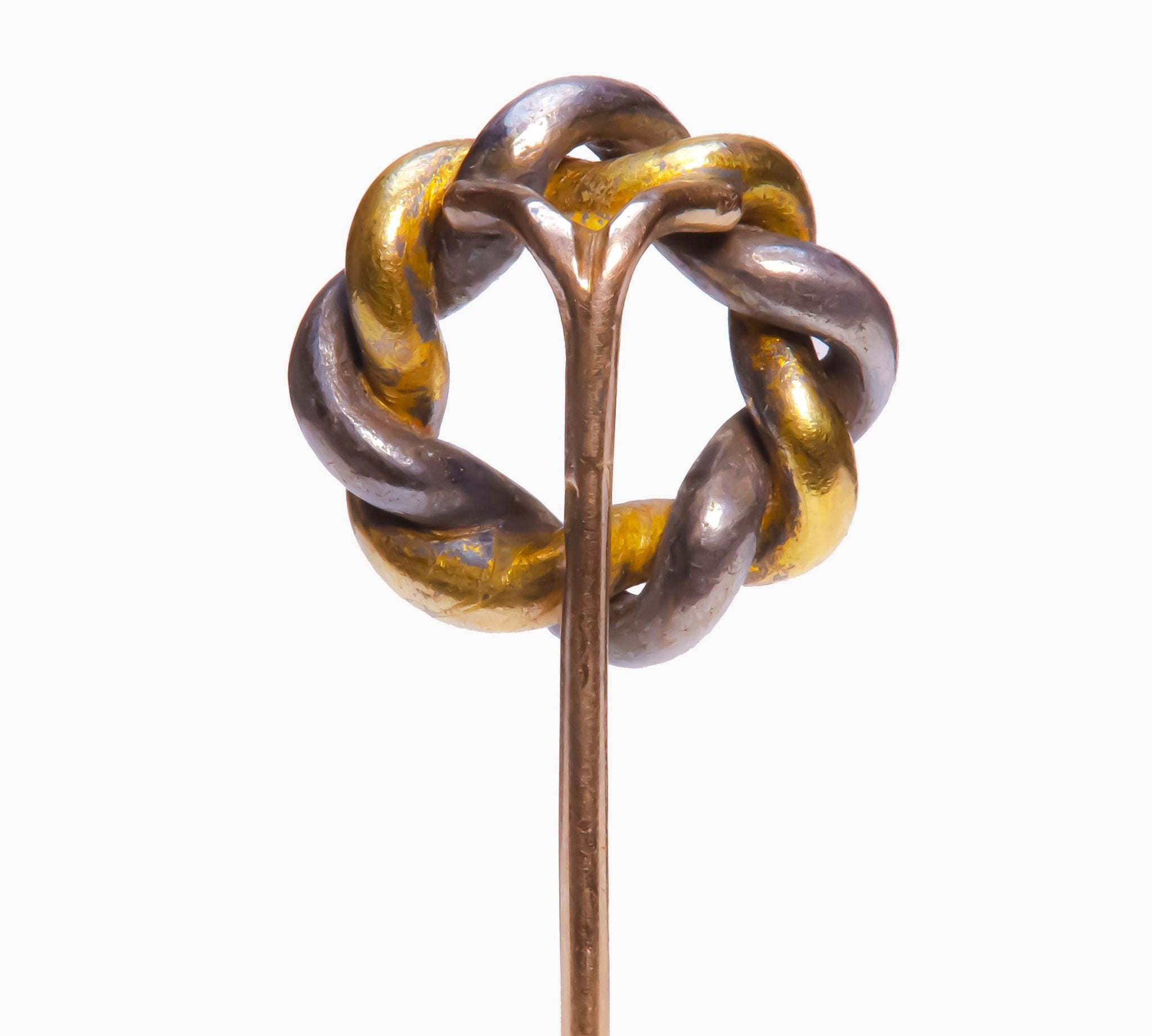 Antique French 18K Gold Diamond Wreath Stick Pin