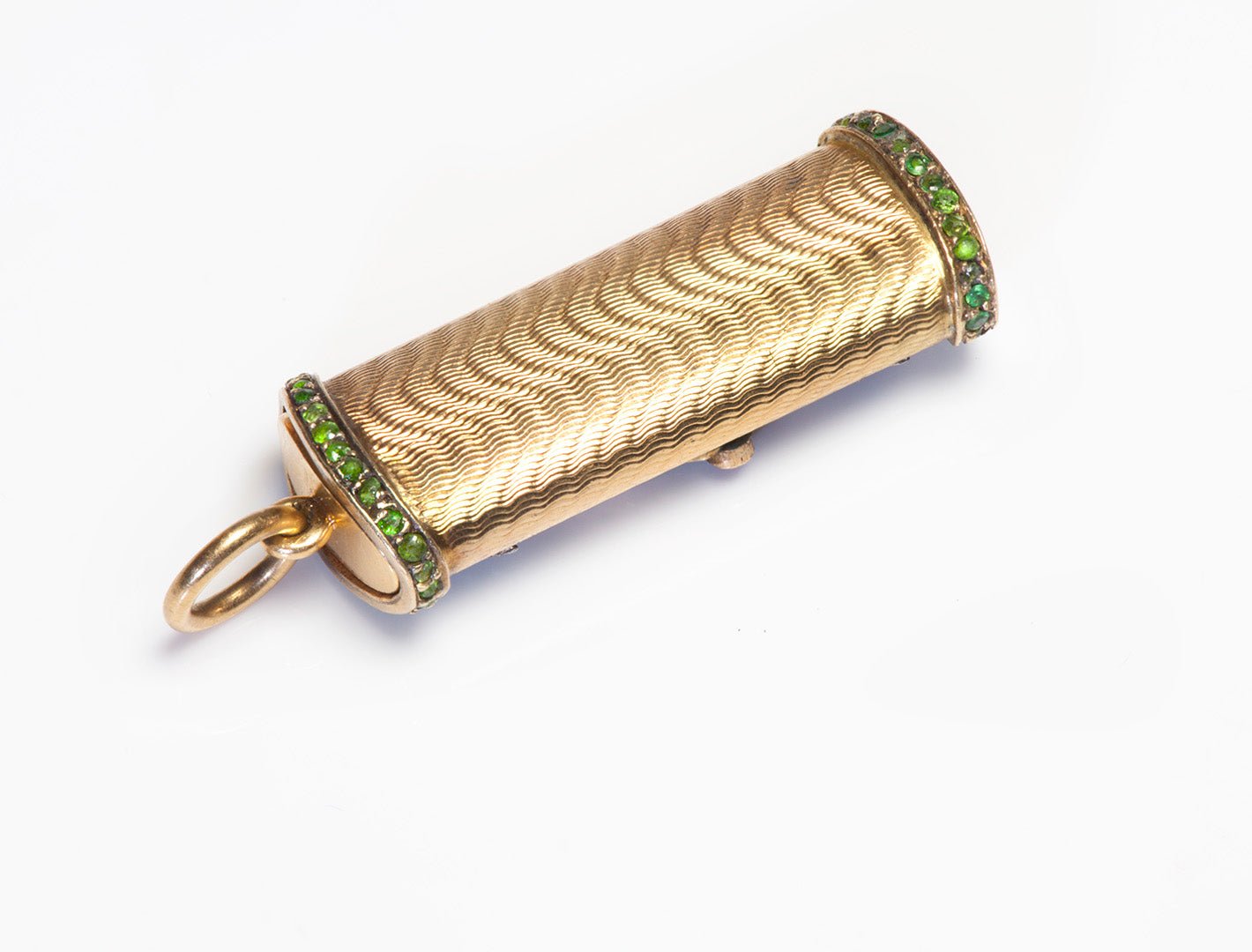 Antique French Demantoid Diamond Ruby Gold Pencil