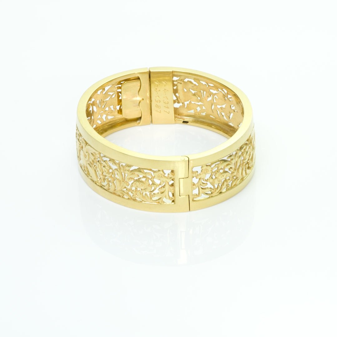 Antique French Gold Griffin Bangle Bracelet