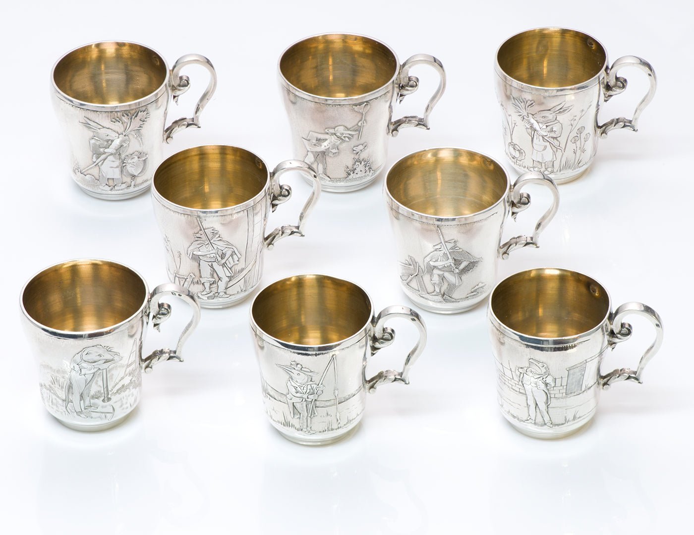 Antique French Silver Cups