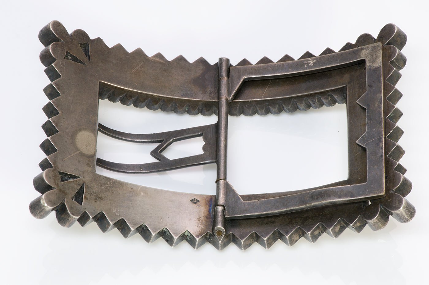 Antique French Silver Paste Belt Buckle