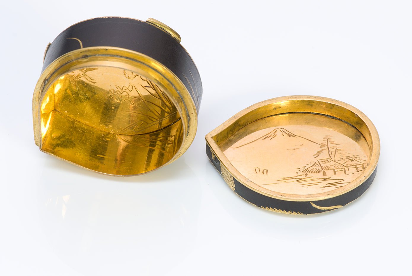 Antique Fujii Yoshitoyo Japanese Damascene 24K Gold Dragon Iron Box