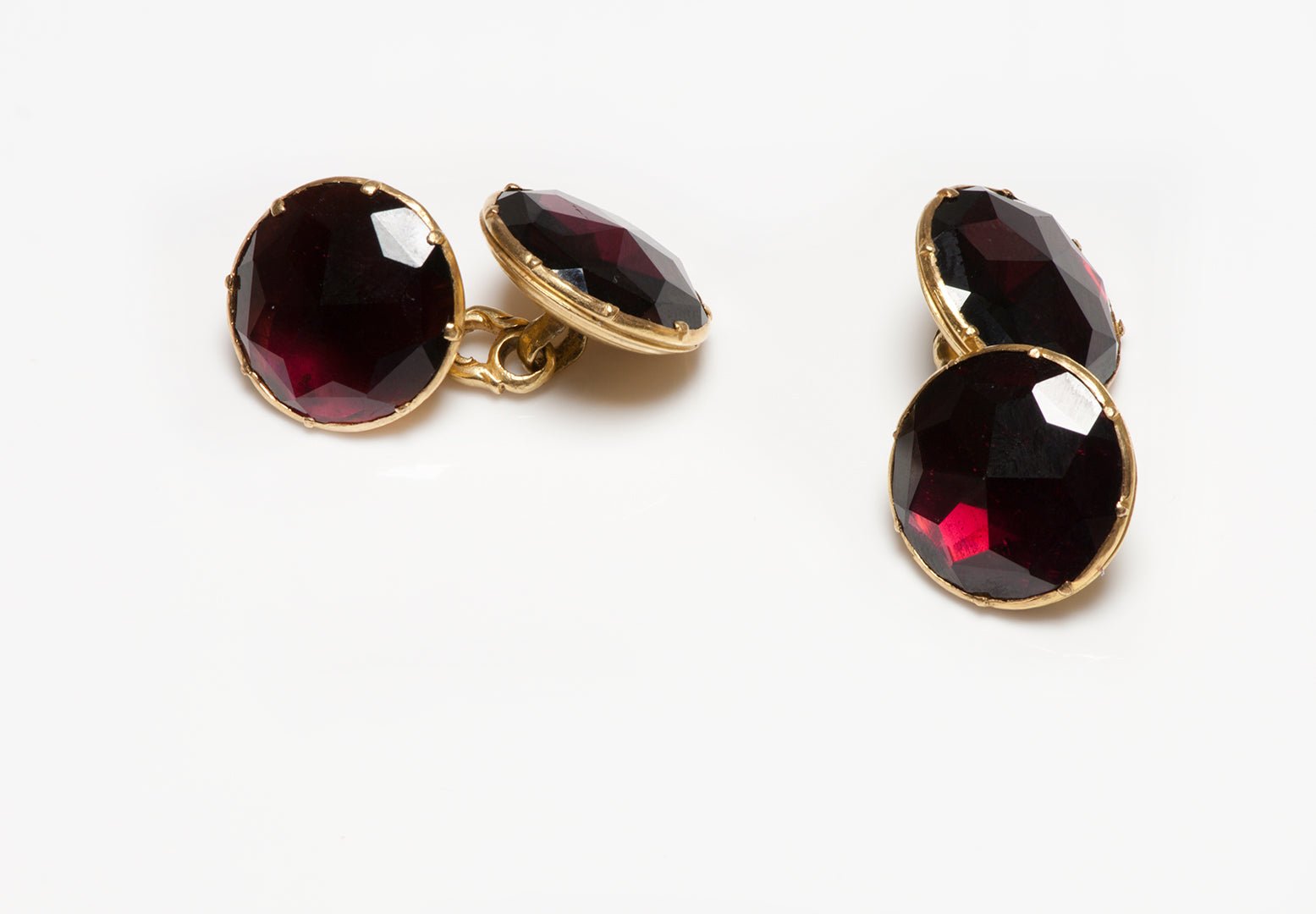 Antique Georgian Gold & Garnet Cufflinks