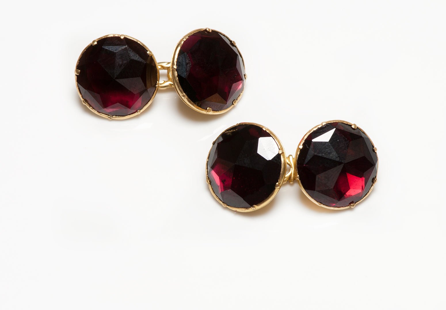 Antique Georgian Gold & Garnet Cufflinks