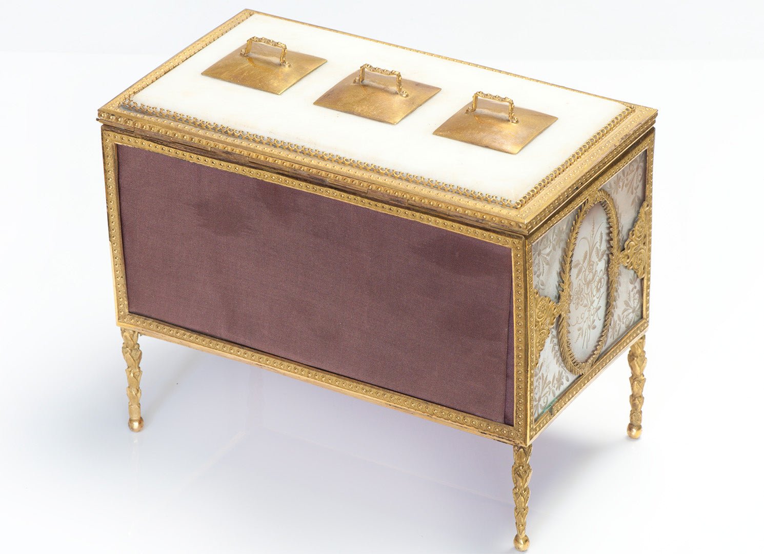 Antique Gilt Bronze Mother of Pearl Writing Set