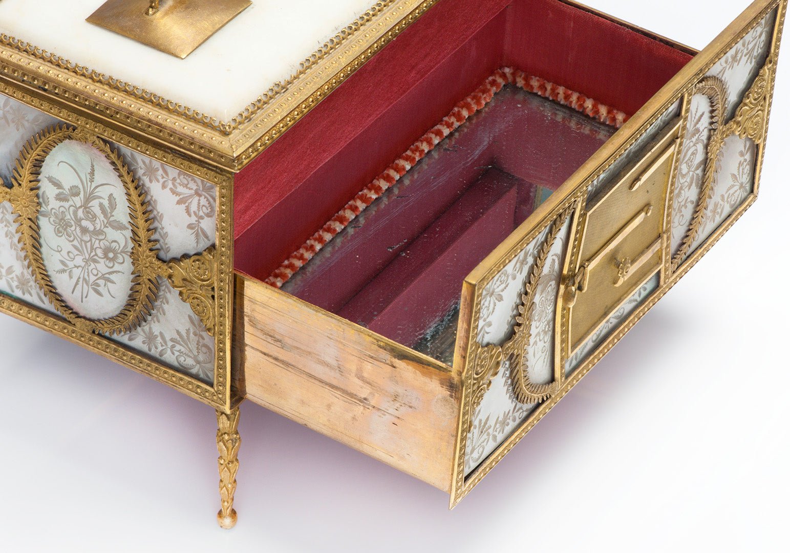 Antique Gilt Bronze Mother of Pearl Writing Set