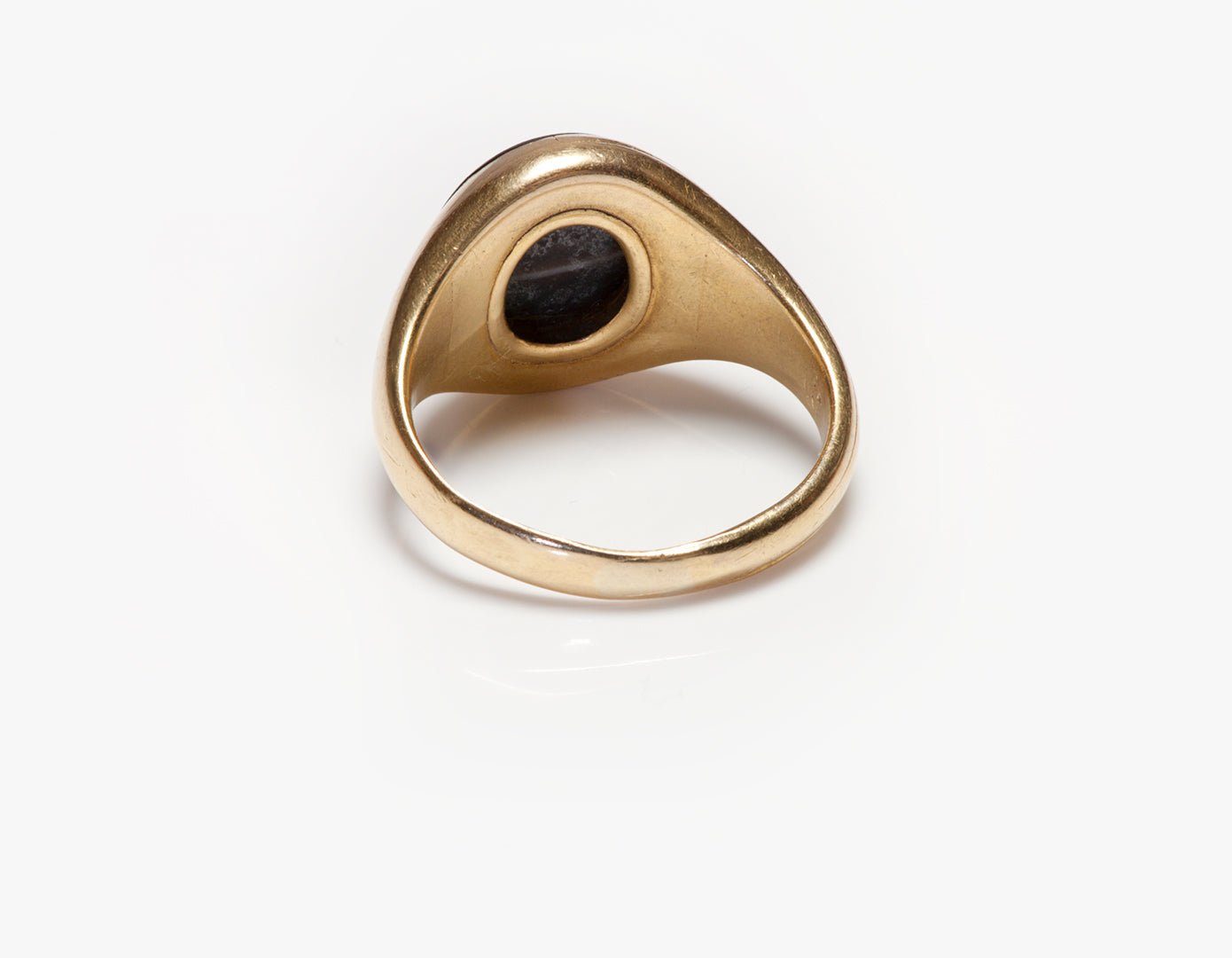 Antique Gold Agate Carved Crest Men's Ring
