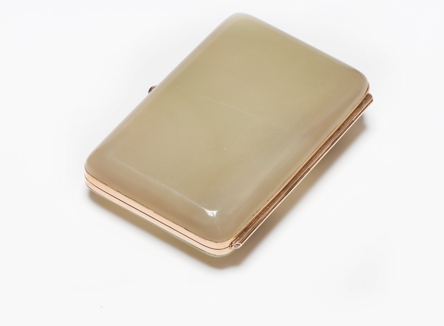 Antique Gold Agate & Sapphire Cigarette Case