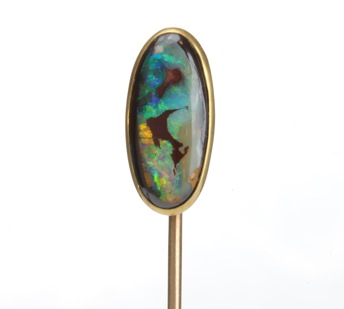 Antique Gold Bolder Opal Stick Pin