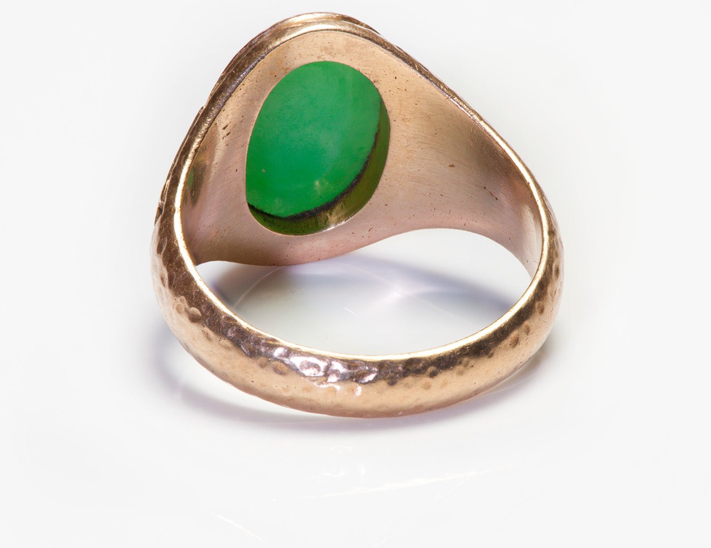 Antique Gold Cabochon Jade Men's Ring