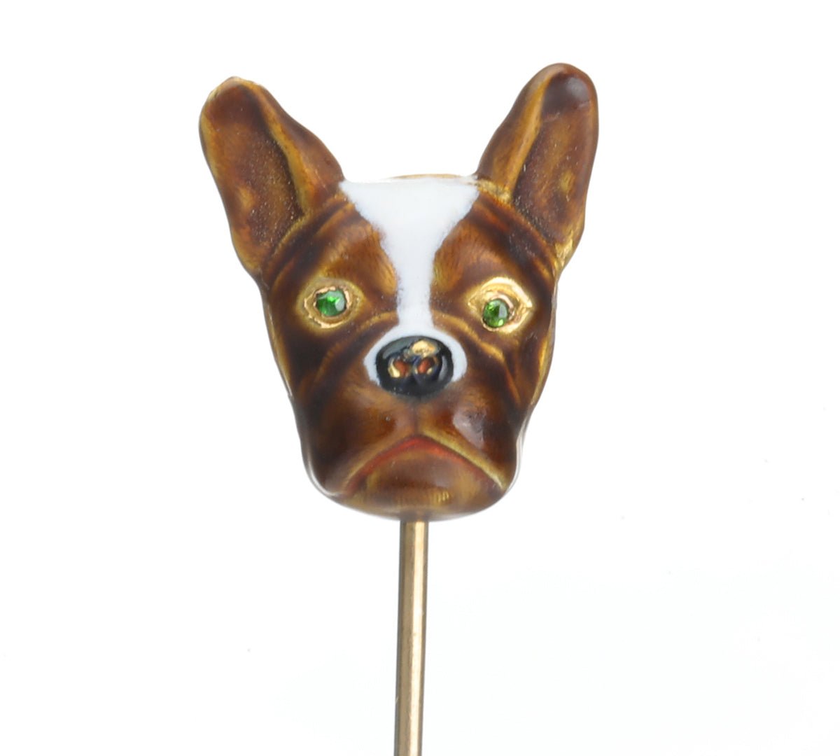 Antique Gold Demantoid Dog Stick Pin