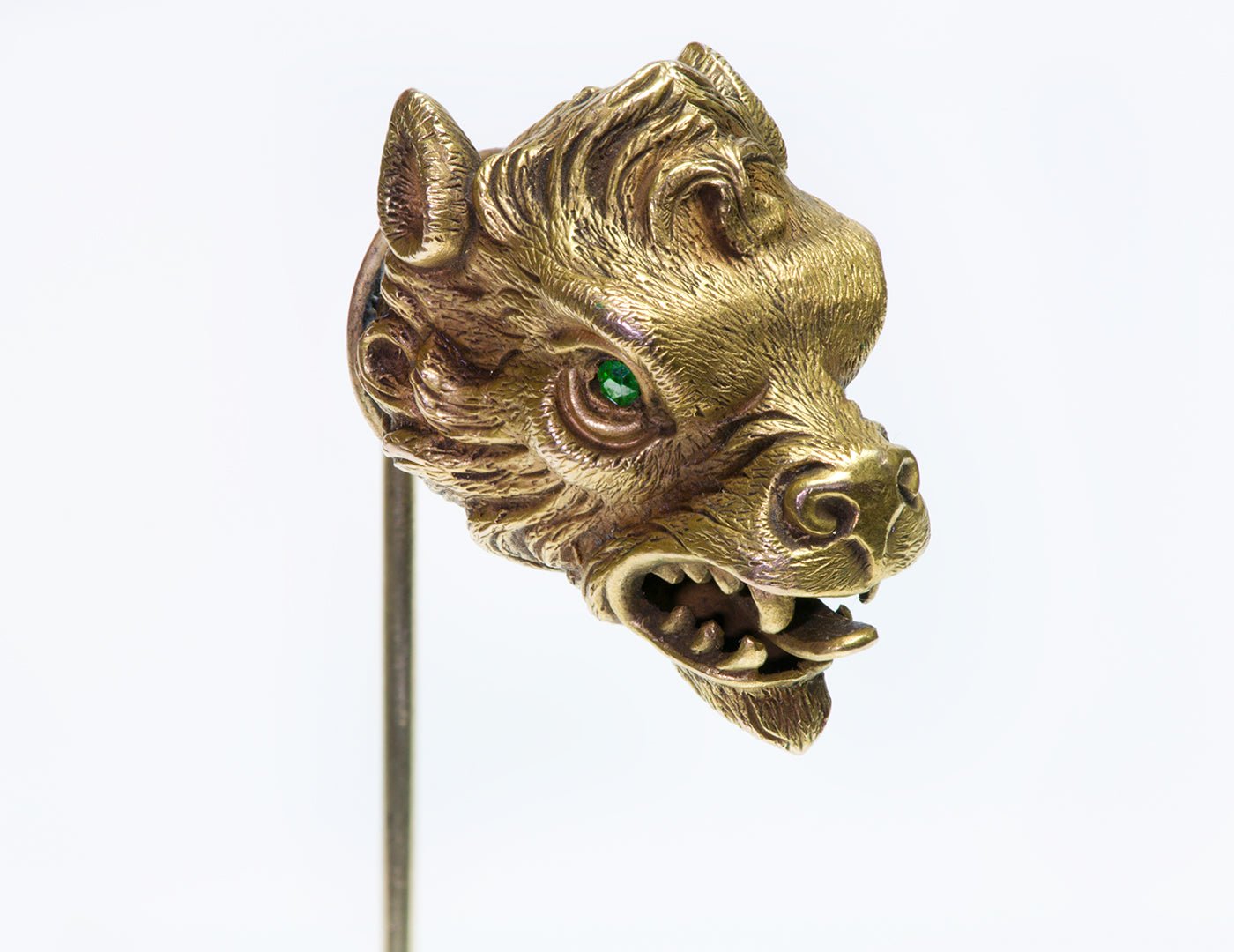 Antique Gold & Demantoid Mythological Dragon Griffin Stick Pin