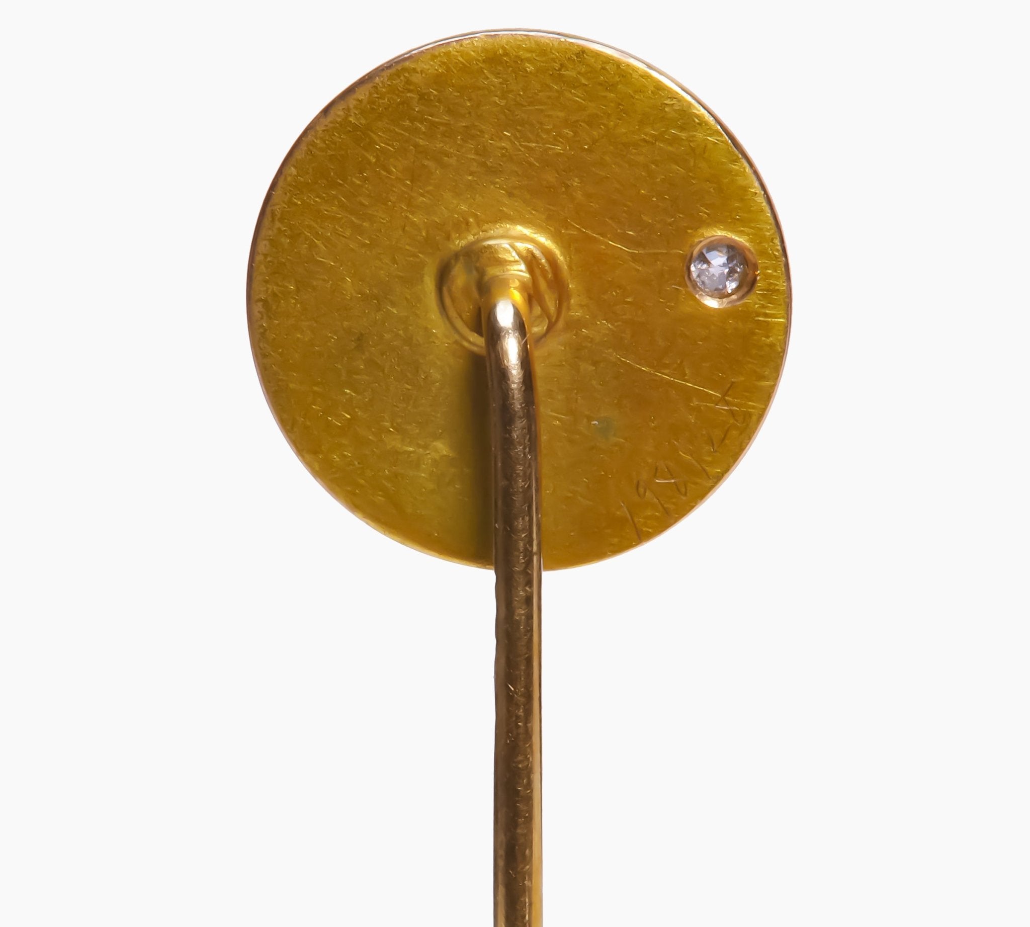Antique Gold Diamond Dogs Stick Pin