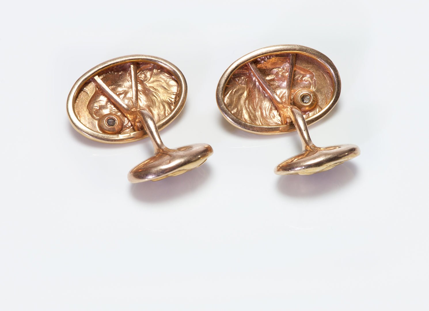 Antique Gold & Diamond Lion Cufflinks